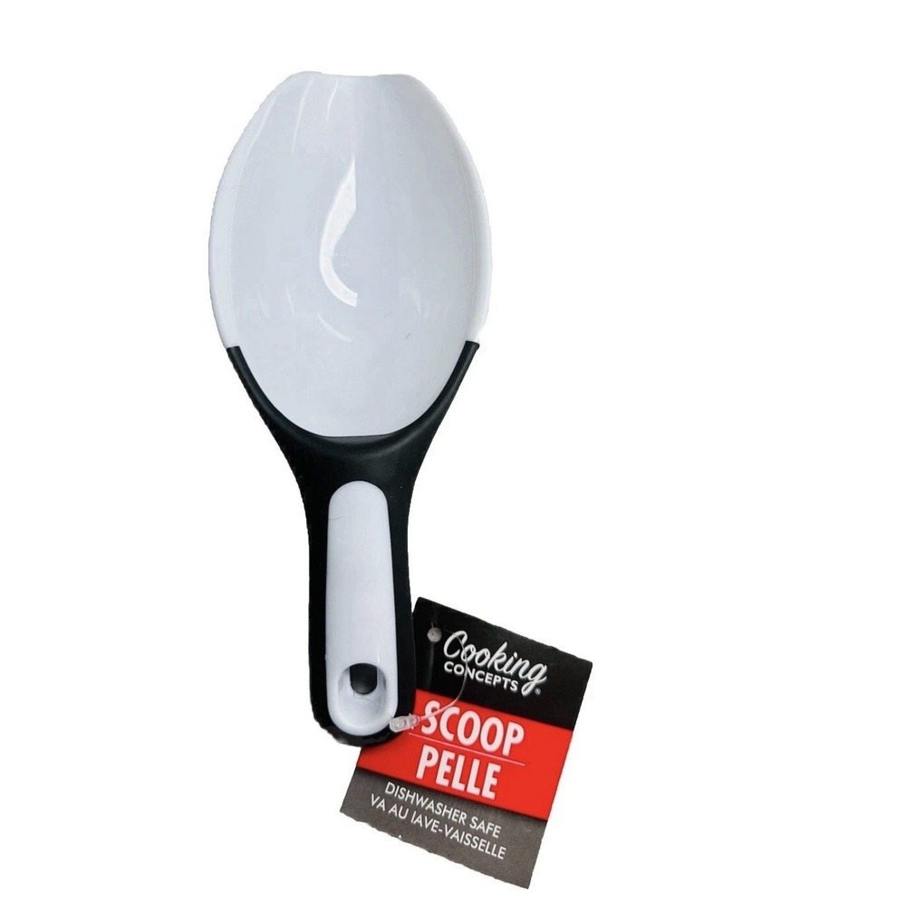 Cooking Concepts Black & White 9" Plastic Bar Ice Machine Scoop